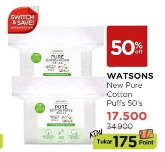 Promo Harga WATSONS Pure Cotton Puff 50 pcs - Watsons