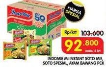 Promo Harga INDOMIE Mi Kuah Soto Mie, Soto Spesial, Ayam Bawang per 40 pcs 69 gr - Superindo