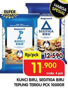 Promo Harga Bogasari Tepung Terigu Kunci Biru 1000 gr - Superindo
