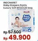 Promo Harga Indomaret Baby Diapers Pants Luxury Soft L28, M32 28 pcs - Indomaret