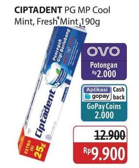 Promo Harga Ciptadent Pasta Gigi Maxi 12 Plus Cool Mint, Fresh Mint 190 gr - Alfamidi
