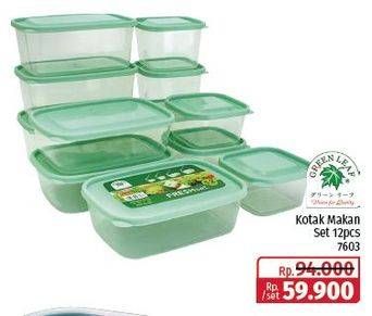 Promo Harga Green Leaf Kotak Makan per 12 pcs 800 ml - Lotte Grosir