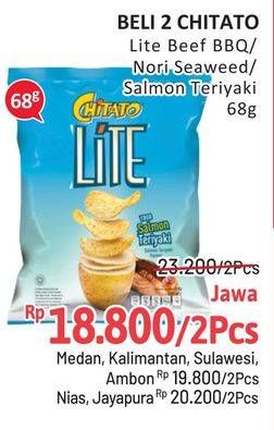 Promo Harga Chitato Lite Snack Potato Chips Beef BBQ, Seaweed, Salmon Teriyaki 68 gr - Alfamidi