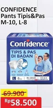 Promo Harga Confidence Adult Pants Tipis & Pas Di Badan M10, L8 8 pcs - Alfamart
