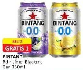Promo Harga BINTANG Radler Zero Lemon, Blackcurrant Lime 330 ml - Alfamart