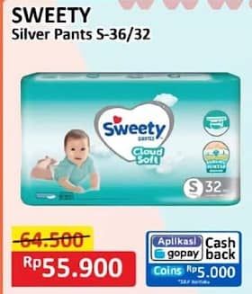 Promo Harga Sweety Silver Pants S32 32 pcs - Alfamart