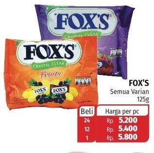 Promo Harga FOXS Crystal Candy All Variants 125 gr - Lotte Grosir