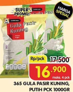 Promo Harga 365 Gula Pasir Kuning, Putih 1000 gr - Superindo