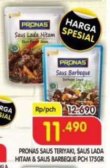 Promo Harga Pronas Saus Teriyaki, Lada Hitam, Barbeque 175 gr - Superindo