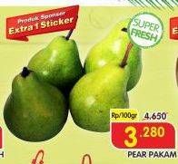 Promo Harga Pear Packham per 100 gr - Superindo