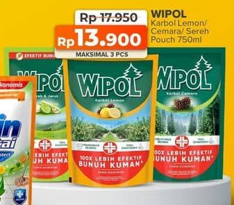 Promo Harga Wipol Karbol Wangi Lemon, Sereh Jeruk, Cemara 750 ml - Yogya