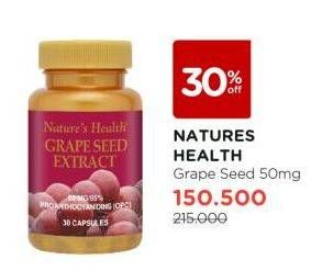 Promo Harga Natures Health Grape Seed Extract 30 pcs - Watsons