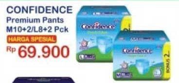 Promo Harga Confidence Adult Diapers Pants M10+2, L8+2  - Indomaret