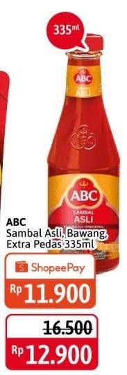 Promo Harga ABC Sambal Asli, Bawang Pedas, Extra Pedas 335 ml - Alfamidi