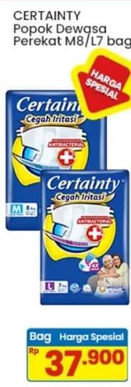 Promo Harga Certainty Adult Diapers M8, L7 7 pcs - Indomaret