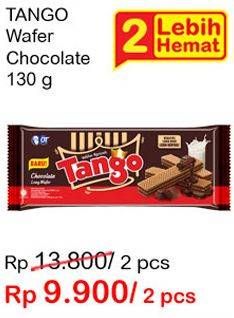 Promo Harga TANGO Long Wafer Chocolate per 2 pcs 130 gr - Indomaret