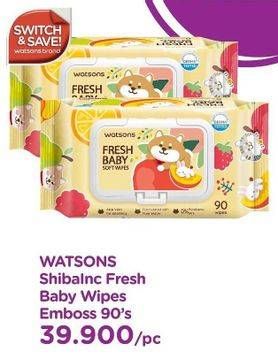 Promo Harga WATSONS Baby Wipes Shiba Inc 90 pcs - Watsons