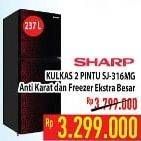 Promo Harga SHARP SJ316MGGB Small 2 Door Refrigerator  - Hypermart