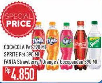 Promo Harga COCA COLA / SPRITE / FANTA Strawberry/Orange/Cocopandan 390ml  - Hypermart