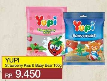 Promo Harga YUPI Candy Strawberry Kiss, Baby Bear 100 gr - Yogya