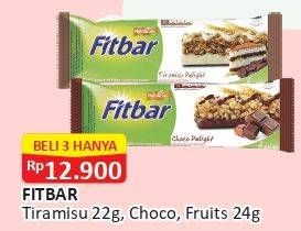 Promo Harga FITBAR Makanan Ringan Sehat Tiramisu Delight, Chocolate, Fruits 22 gr - Alfamart