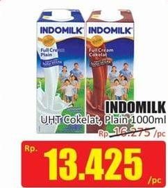 Promo Harga Indomilk Susu UHT Cokelat, Full Cream Plain 1000 ml - Hari Hari