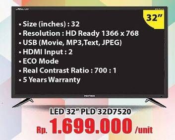 Promo Harga POLYTRON PLD 32D7520 | LED TV 32"  - Hari Hari