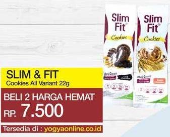 Promo Harga SLIM & FIT Cookies Dark Chocolate, Raisin Cinnamon 22 gr - Yogya