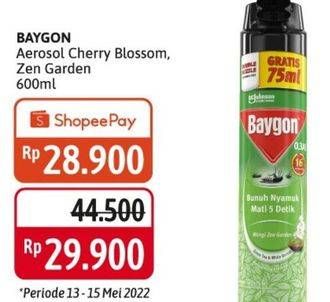 Promo Harga BAYGON Insektisida Spray Cherry Blossom, Zen Garden 600 ml - Alfamidi