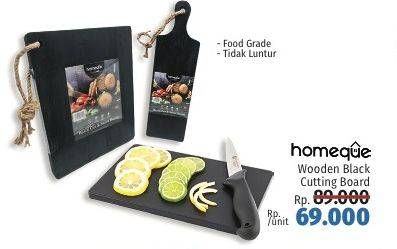 Promo Harga Homeque Cutting Board Wooden Black  - LotteMart
