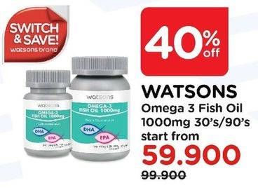 Promo Harga WATSONS Omega 3 Fish Oil 1000mg 30 pcs - Watsons