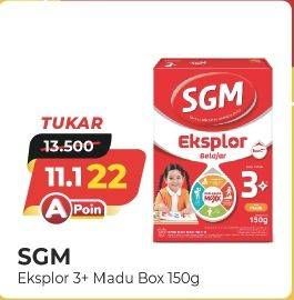 Promo Harga SGM Eksplor 3+ Susu Pertumbuhan Madu 150 gr - Alfamart