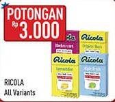 Promo Harga RICOLA Permen Rendah Gula All Variants 40 gr - Hypermart