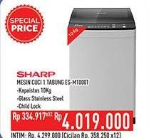 Promo Harga SHARP ES-M1000T Mesin Cuci Top Load 10 kg - Hypermart