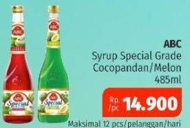 Promo Harga ABC Syrup Special Grade Kecuali Coco Pandan, Kecuali Melon 485 ml - Lotte Grosir