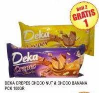 Promo Harga DUA KELINCI Deka Crepes Choco Nut, Choco Banana per 2 pcs 90 gr - Superindo