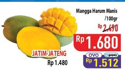 Promo Harga Mangga Harum Manis per 100 gr - Hypermart