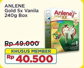 Promo Harga Anlene Gold Plus 5x Hi-Calcium Vanila 250 gr - Indomaret