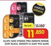 Promo Harga ELLIPS Hair Vitamin Hair Repair, Black, Smooth Silky 6 pcs - Superindo