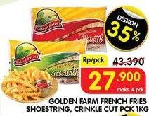 Promo Harga GOLDEN FARM French Fries Shoestring, Crinkle 1000 gr - Superindo