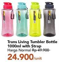 Promo Harga TRANSLIVING Tumbler BPA Free With Steap 1000 ml - Carrefour