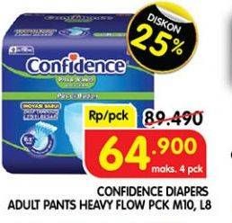 Promo Harga Confidence Adult Diapers Heavy Flow L8, M10 8 pcs - Superindo