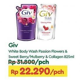 Promo Harga GIV Body Wash Passion Flowers Sweet Berry, Mulberry Collagen 825 ml - TIP TOP