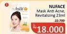 Promo Harga Nuface Facial Mask Anti Acne, Revitalizing 23 ml - Alfamidi