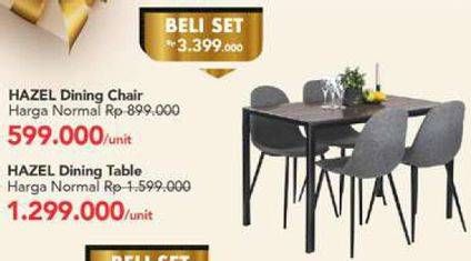 Promo Harga Hazel Dining Chair/Table  - Carrefour
