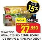 Promo Harga BUMIFOOD Hakau 222 gr/Siomay Ayam&Udang 200gr  - Superindo