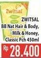 Promo Harga ZWITSAL Natural Baby Bath Milk Honey, Classic 450 ml - Hypermart