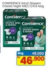 Promo Harga Confidence Adult Classic Night Ekstra Serap & Kering M8, XL6, L7 6 pcs - Indomaret