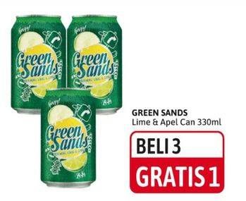 Promo Harga GREEN SANDS Minuman Soda Lime Apple 330 ml - Alfamidi