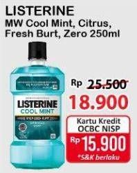 Promo Harga Listerine Mouthwash Antiseptic Cool Mint, Fresh Citrus, Fresh Burst, Zero 250 ml - Alfamart